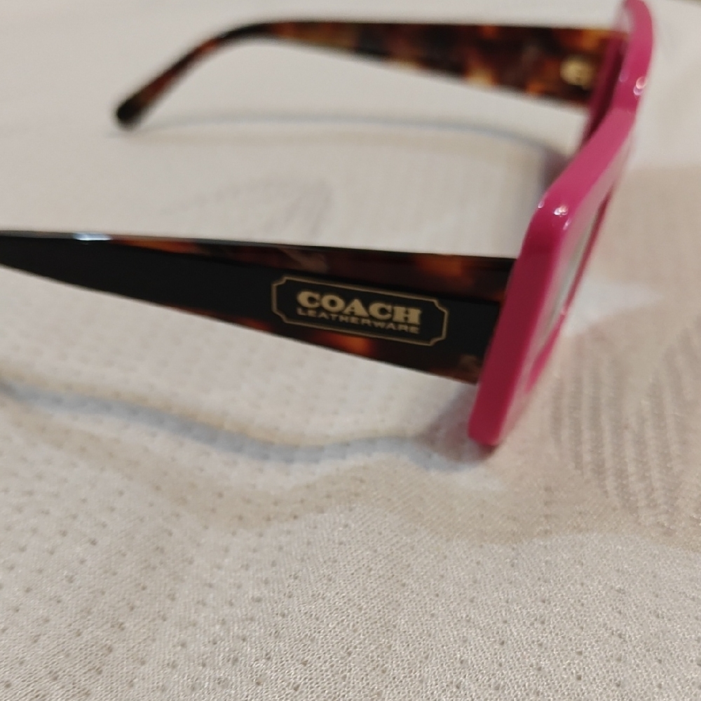 Coach Vibrant Pink Square Sunglasses - Picture 3 of 6